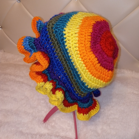 Crochet Ruffle Hat - Picture 4 of 4